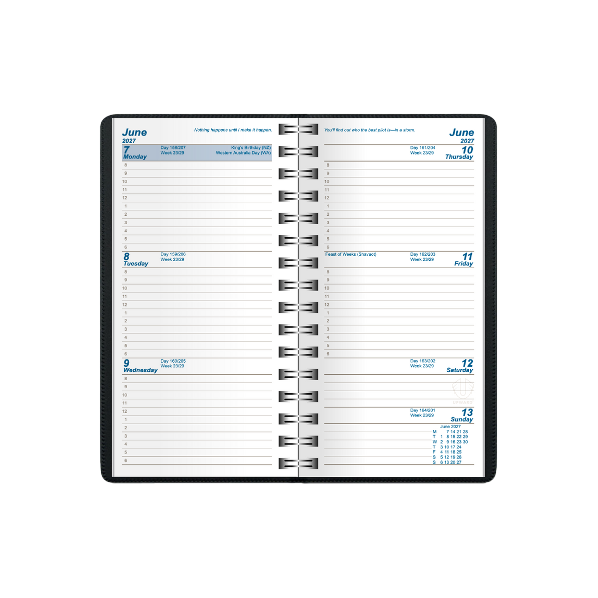 Upward University 2027 Diary (A6/7, Week to View) - Black - view 2