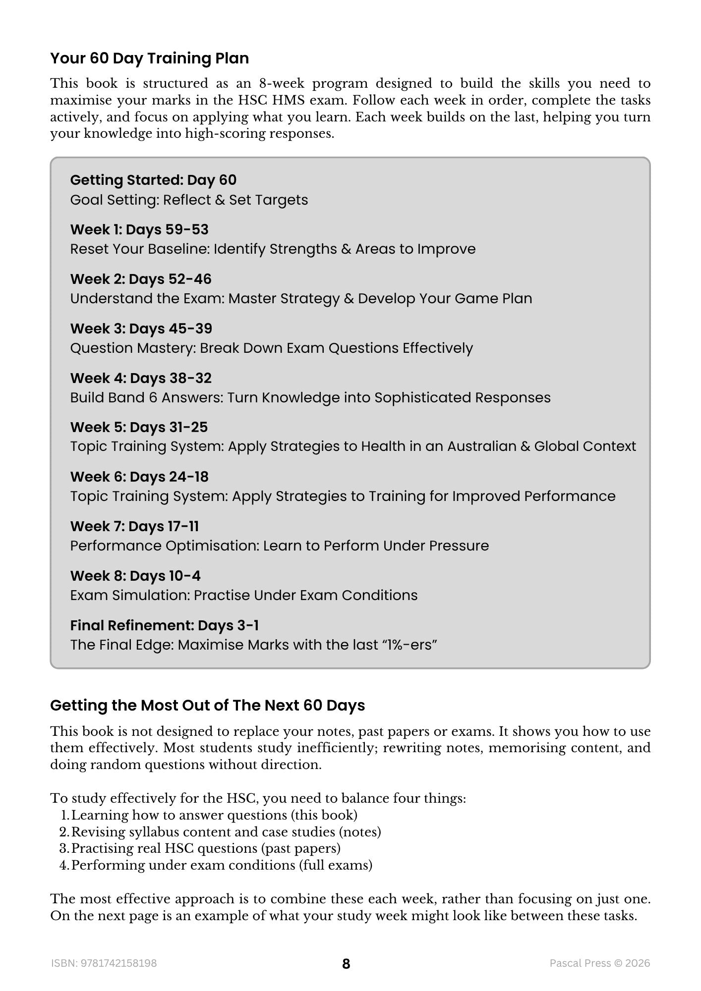 Excel 60 Days to Band 6 Health and Movement Science inside page 5 of 10
