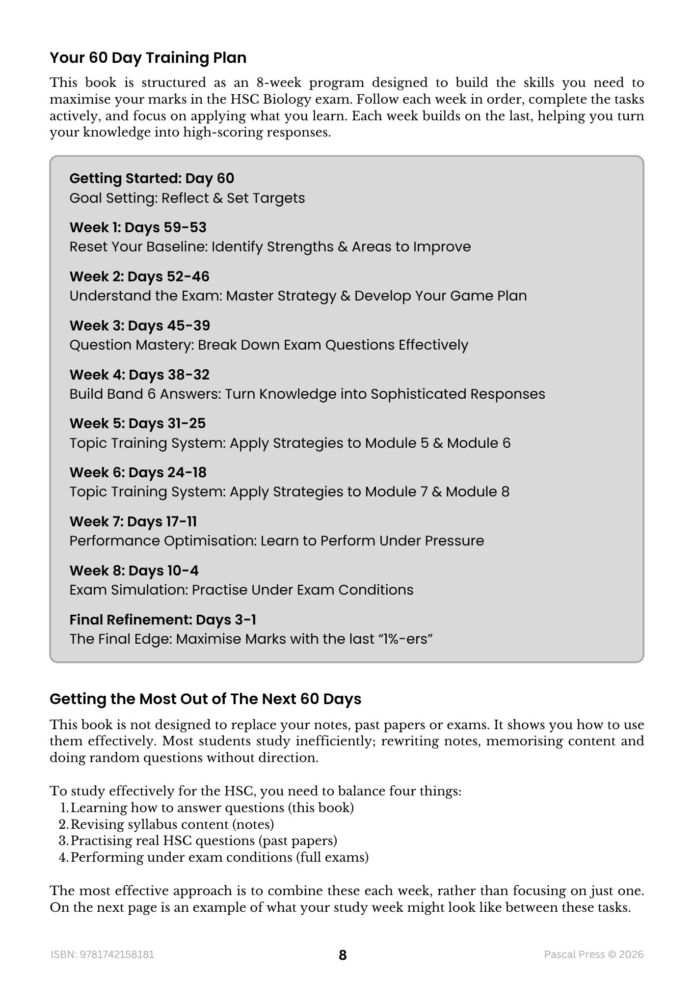 Excel 60 Days to Band 6 Biology inside page 5 of 10