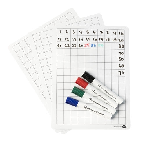 Double-Sided 2cm Dry Erase Boards - Set of 30