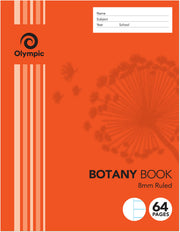 Olympic Botany Book - 64 Page: 8mm Feint Ruled (Single Book)