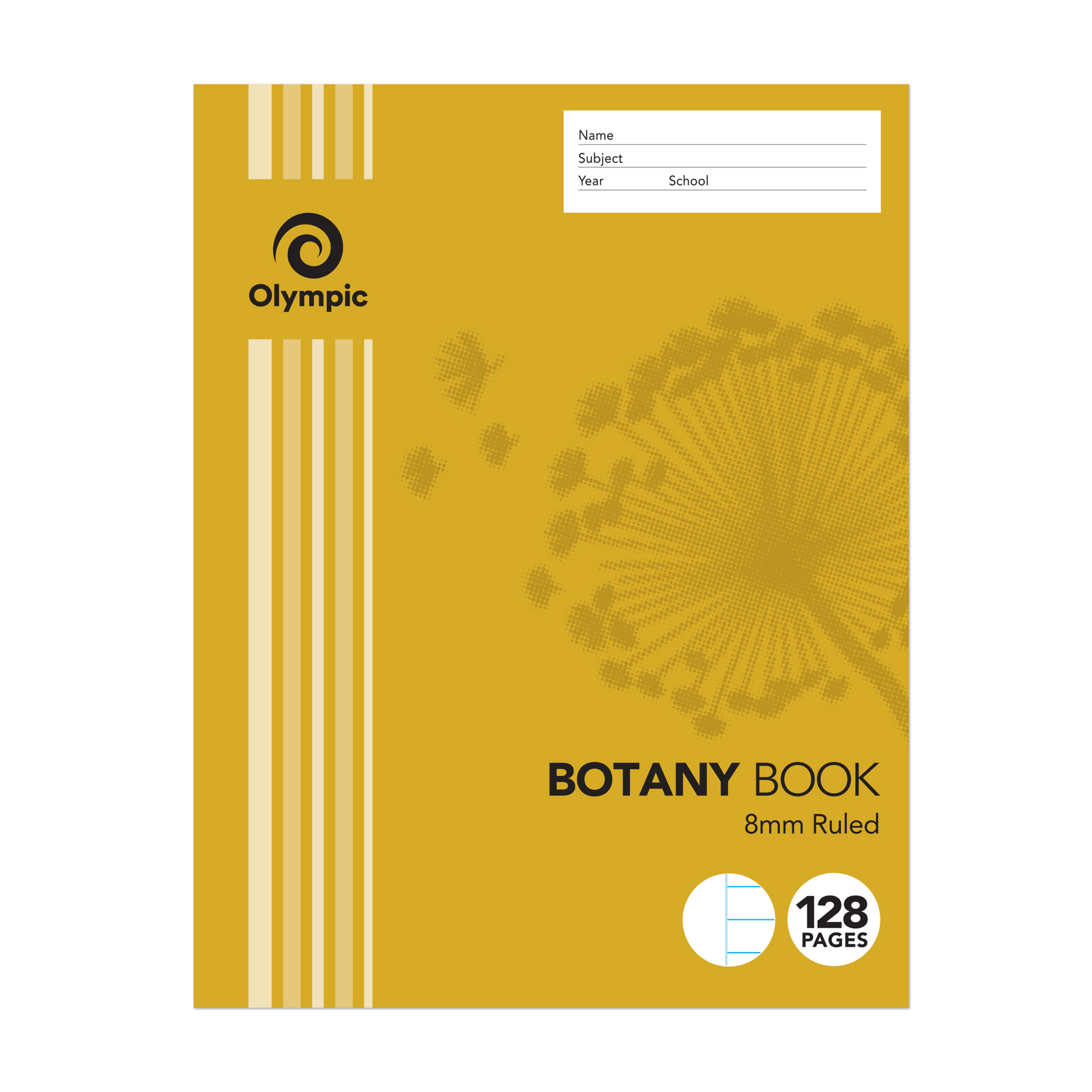Olympic Botany Book: Feint Ruled 8mm - 128 Page