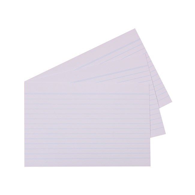 100 System Cards - 102x152mm: White Ruled