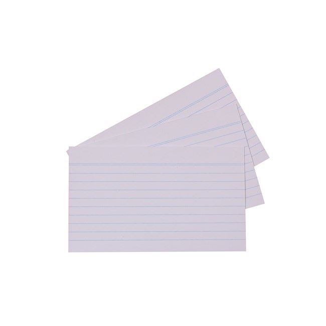 100 System Cards - 76x127mm: White Ruled