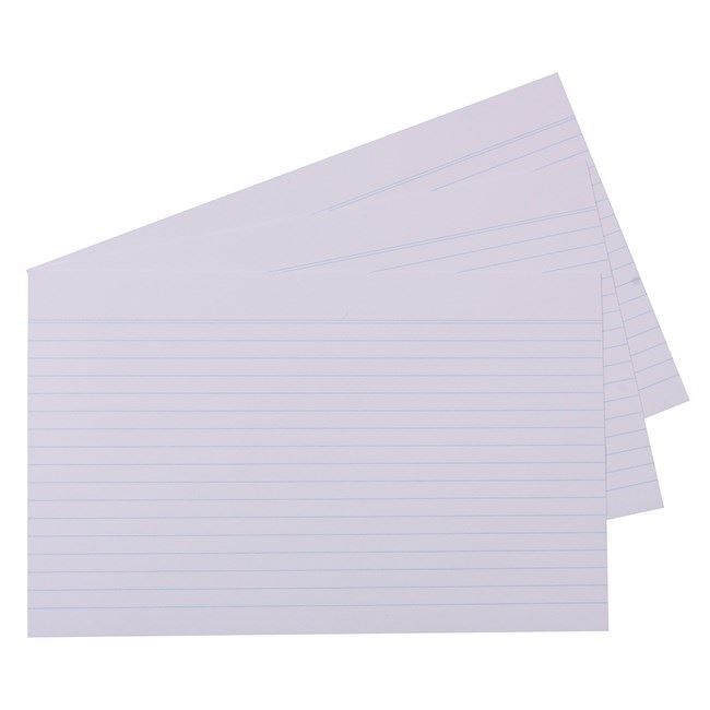 100 System Cards - 127x203mm: White Ruled