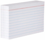 100 System Cards - 127x203mm: White Ruled