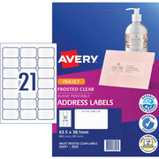 Avery Frosted Clear Address Labels - Blank Printable (525 Labels / 25 Sheets)