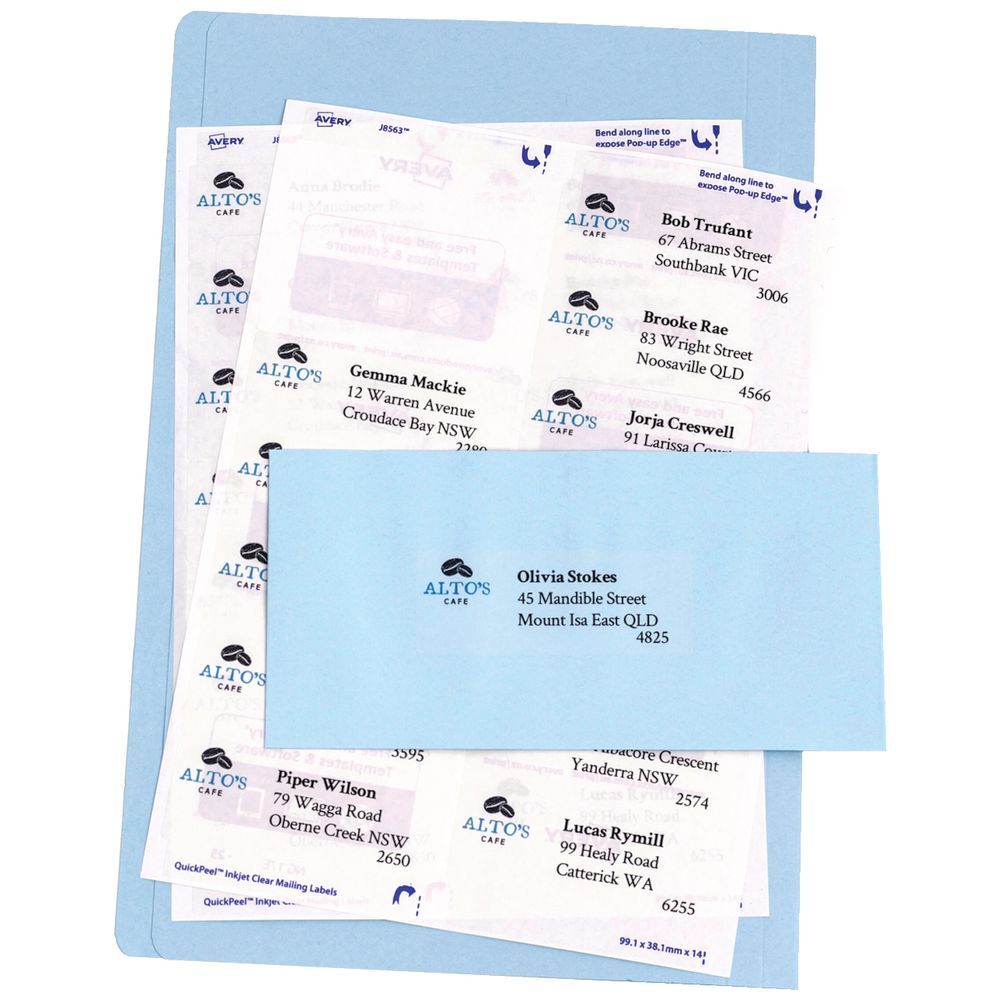 Avery Frosted Clear Address Labels - Blank Printable (525 Labels / 25 Sheets)