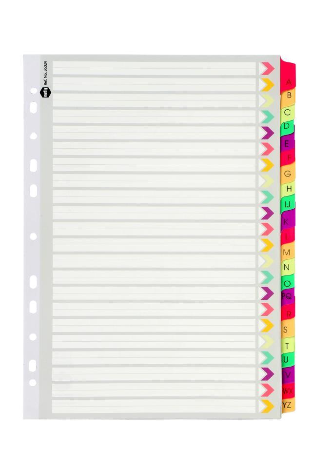 A-Z Tab - Fluoro Plastic Tab Dividers