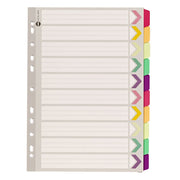 Marbig 10 Tab Fluoro Plastic Dividers