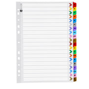 Marbig A-Z Tab Coloured Plastic Dividers