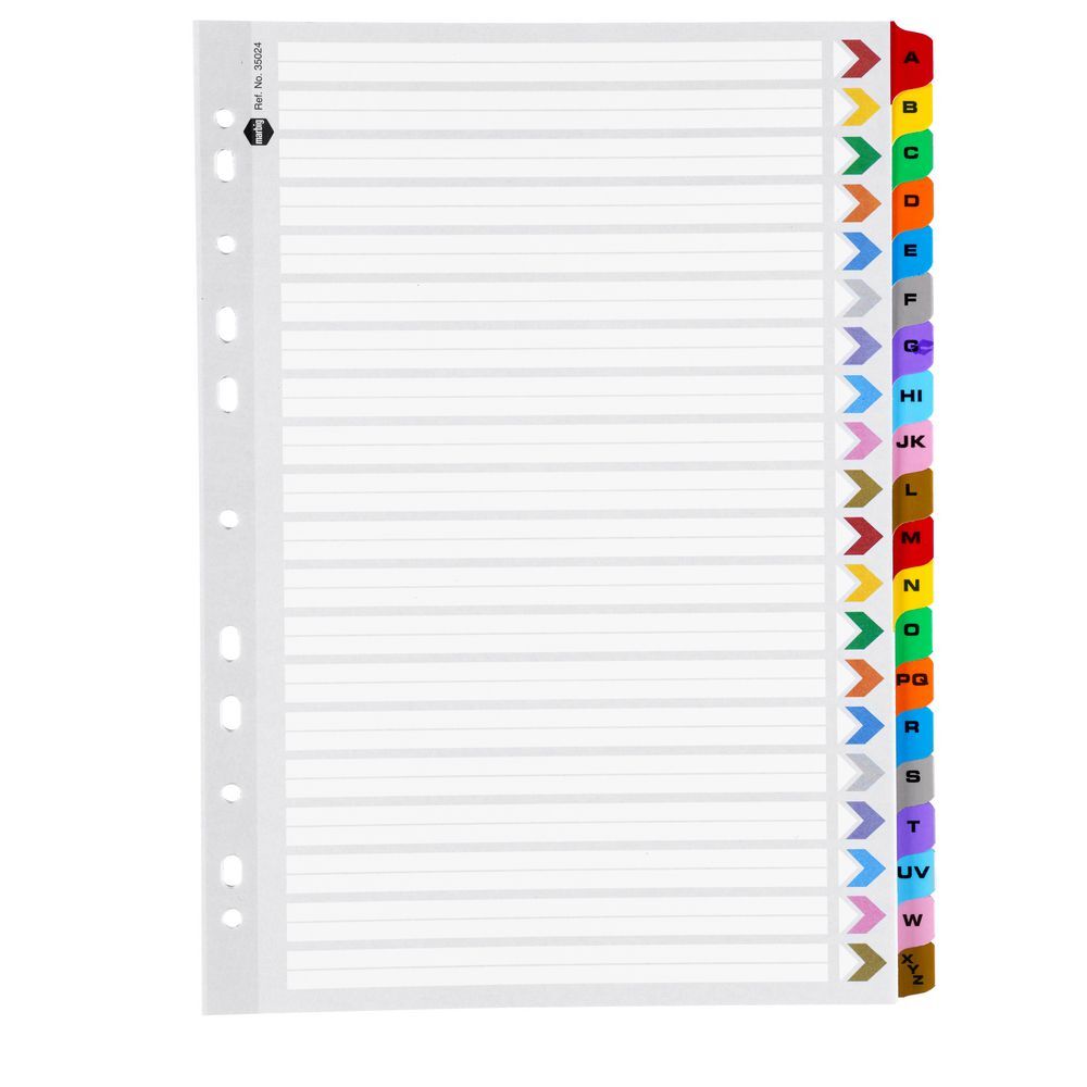 Marbig A-Z Tab Coloured Plastic Dividers
