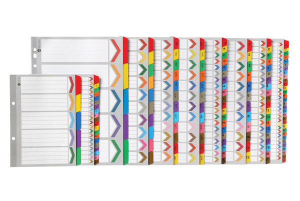 Marbig 1-20 Tab Coloured Plastic Dividers