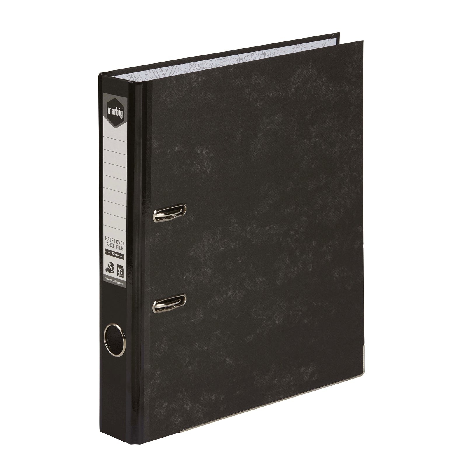 Marbig Half Lever Arch File - Board (Black)