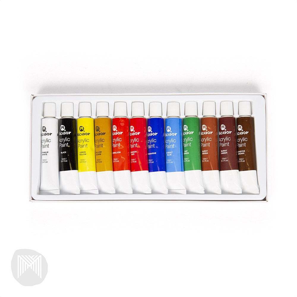Micador Acrylic Paint - 12x 12ml