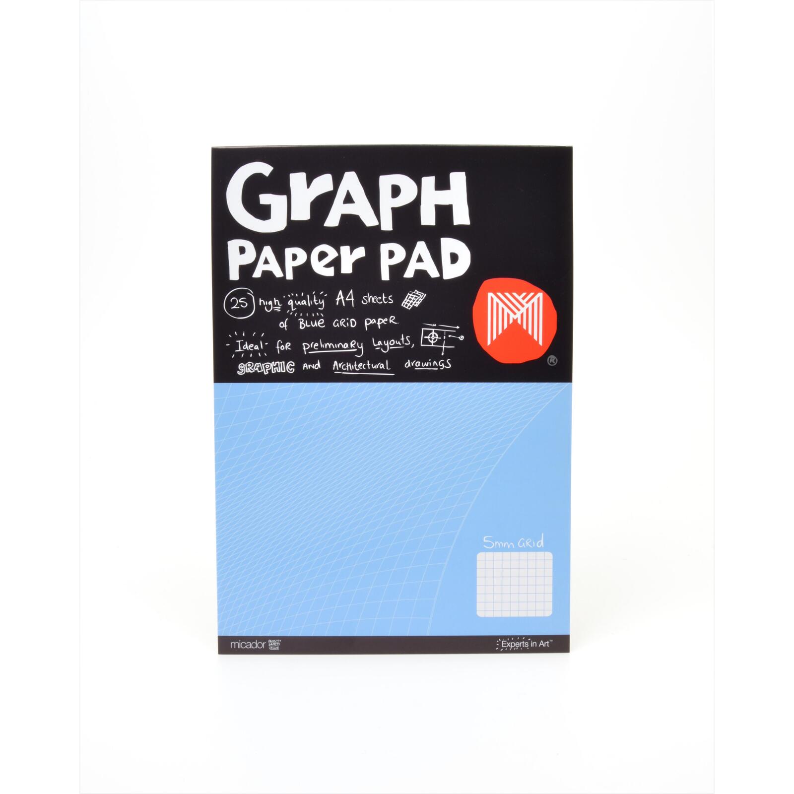 Graph Paper Pad: 5mm Grid - A4 25 Sheets