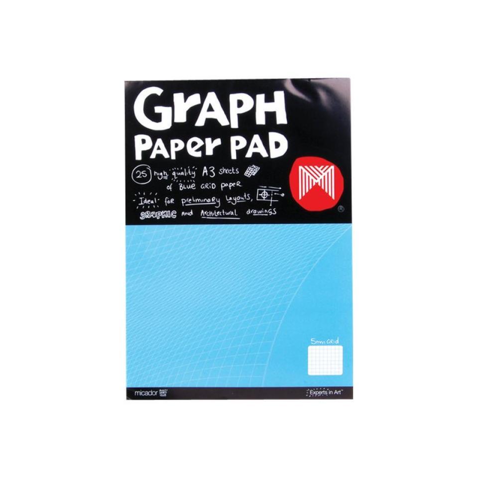 Graph Paper Pad: 5mm Grid - A3 25 sheets
