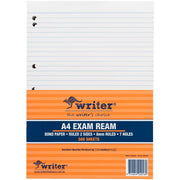 Writer A4 Exam Ream - Bond Paper - 8mm Ruled: Punched 7 Holes (500 Sheets)