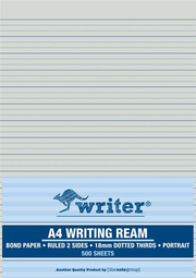 Writer A4 Writing Ream - Bond Paper - 18mm Dotted Thirds (500 Sheets)