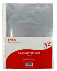 Stat Sheet Protectors - A4 35 Micron Clear (Pack 20)