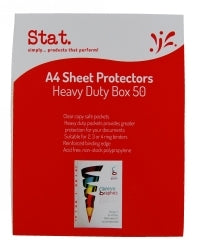 Stat Sheet Protectors - A4 70 Micron Clear Heavy Duty (Box of 50)