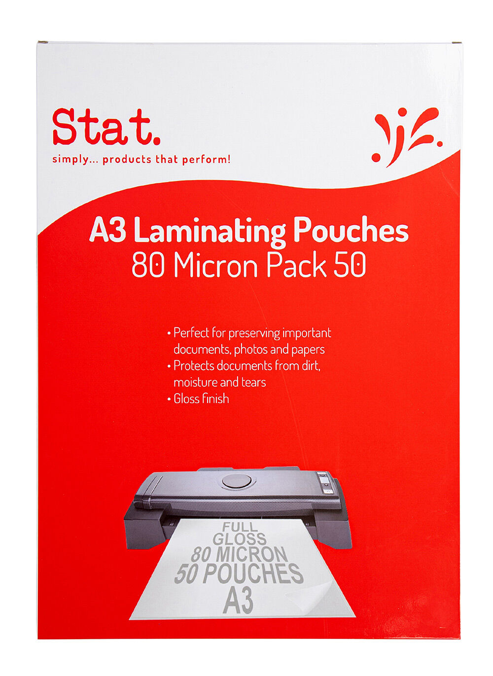 Stat Laminating Pouch - A3 80 Micron (Pack of 50)