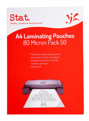 Stat Laminating Pouch - A4 80 Micron (Pack of 50)