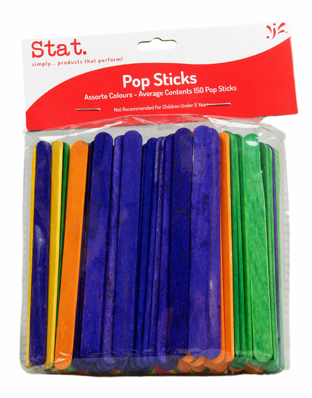 Stat Popsticks - Wooden Coloured (Pack of 150)