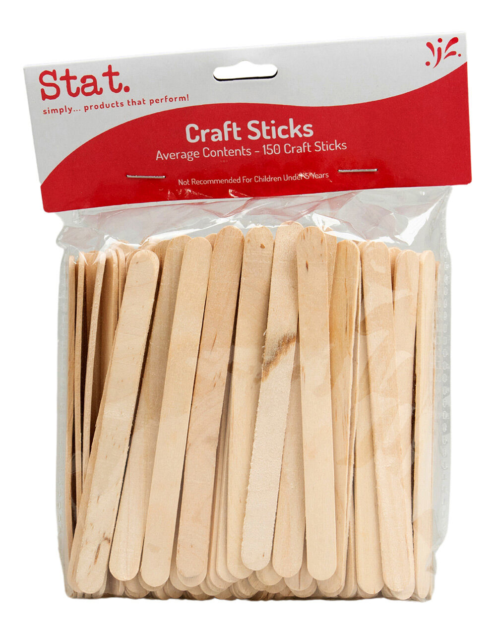 Stat Popsticks - Wooden Plain (Pack of 150)