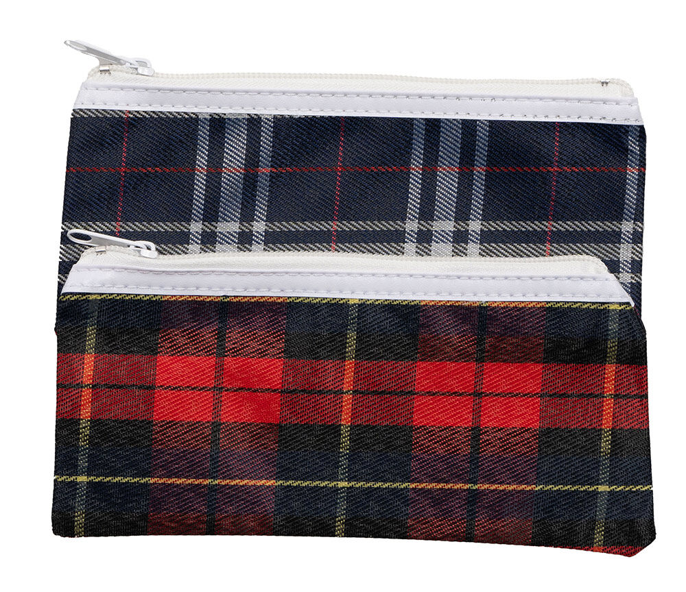 GNS Pencil Case - 20x9cm Tartan Assorted