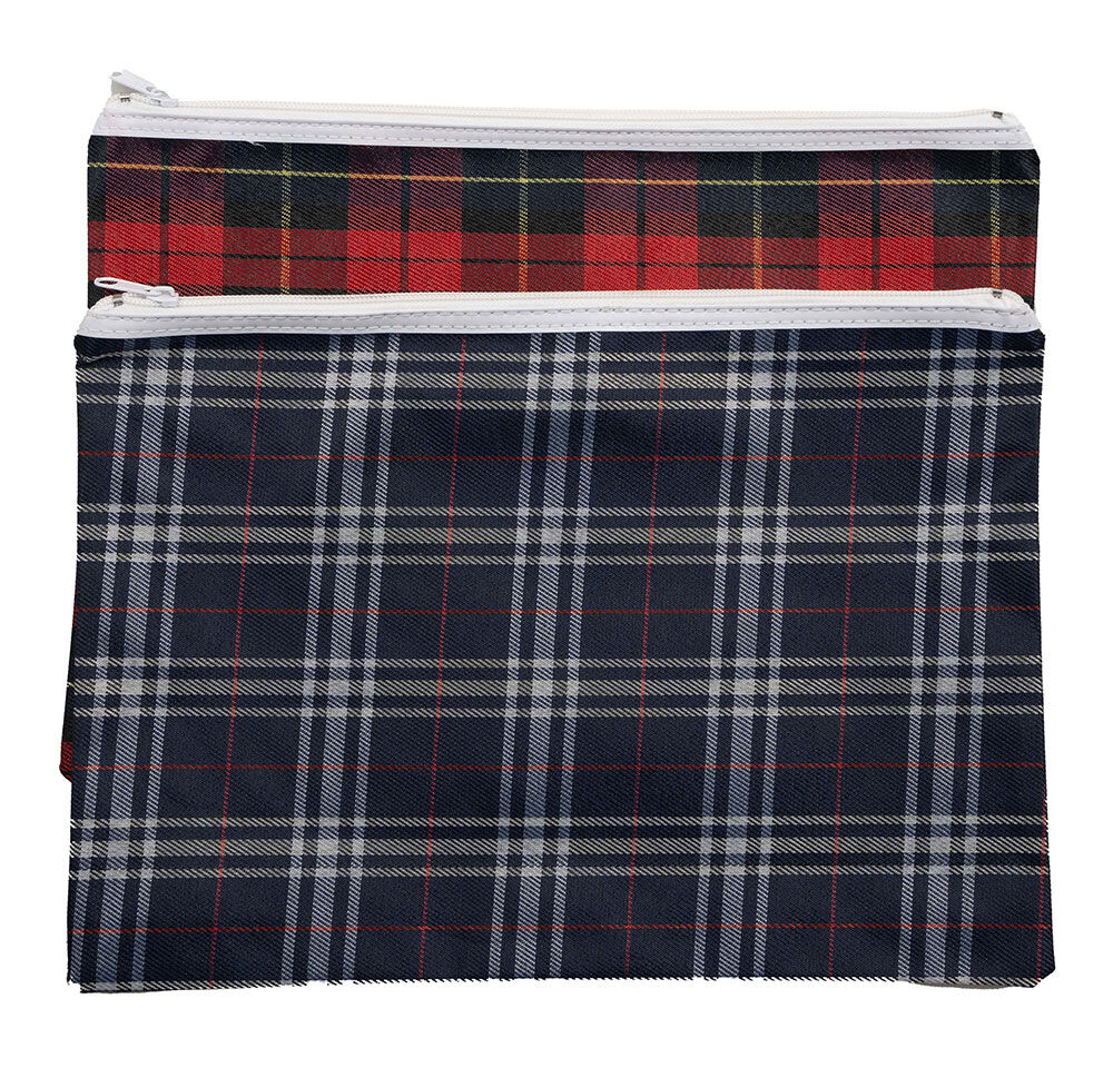 GNS Pencil Case - 36x25.5cm Tartan Assorted