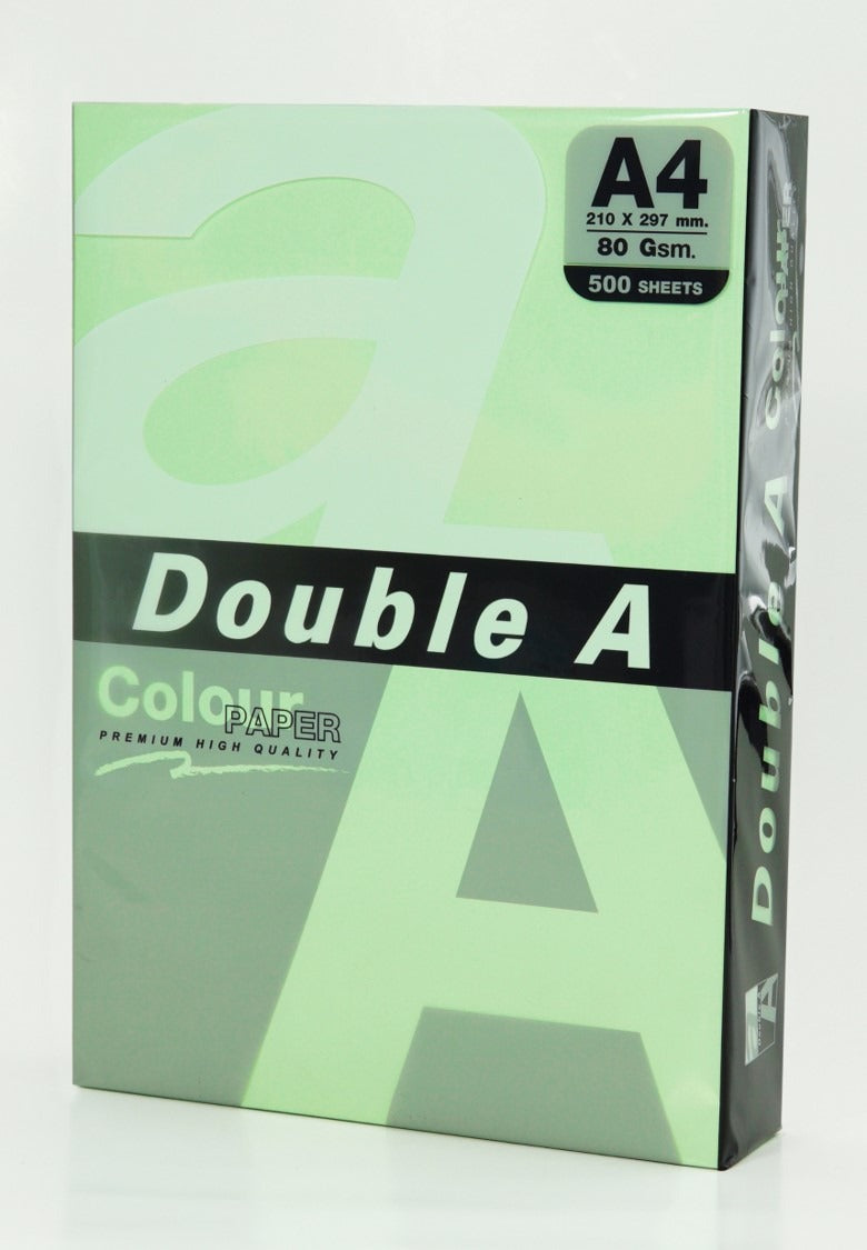Double A Copy Paper (A4, 80gsm) - Pastel Emerald, Ream of 500