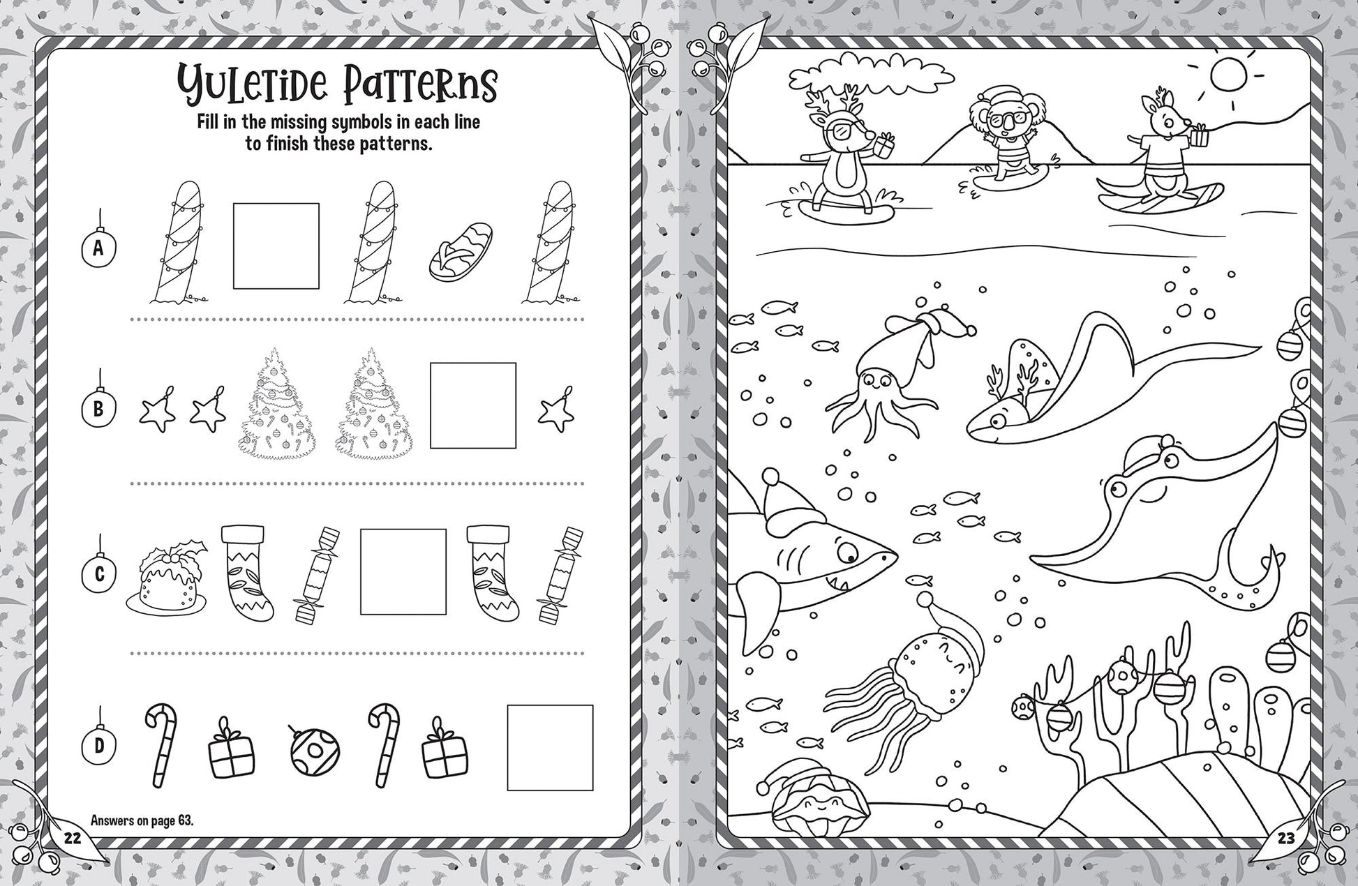 Aussie Christmas - Mega Colouring Book — inside page 2
