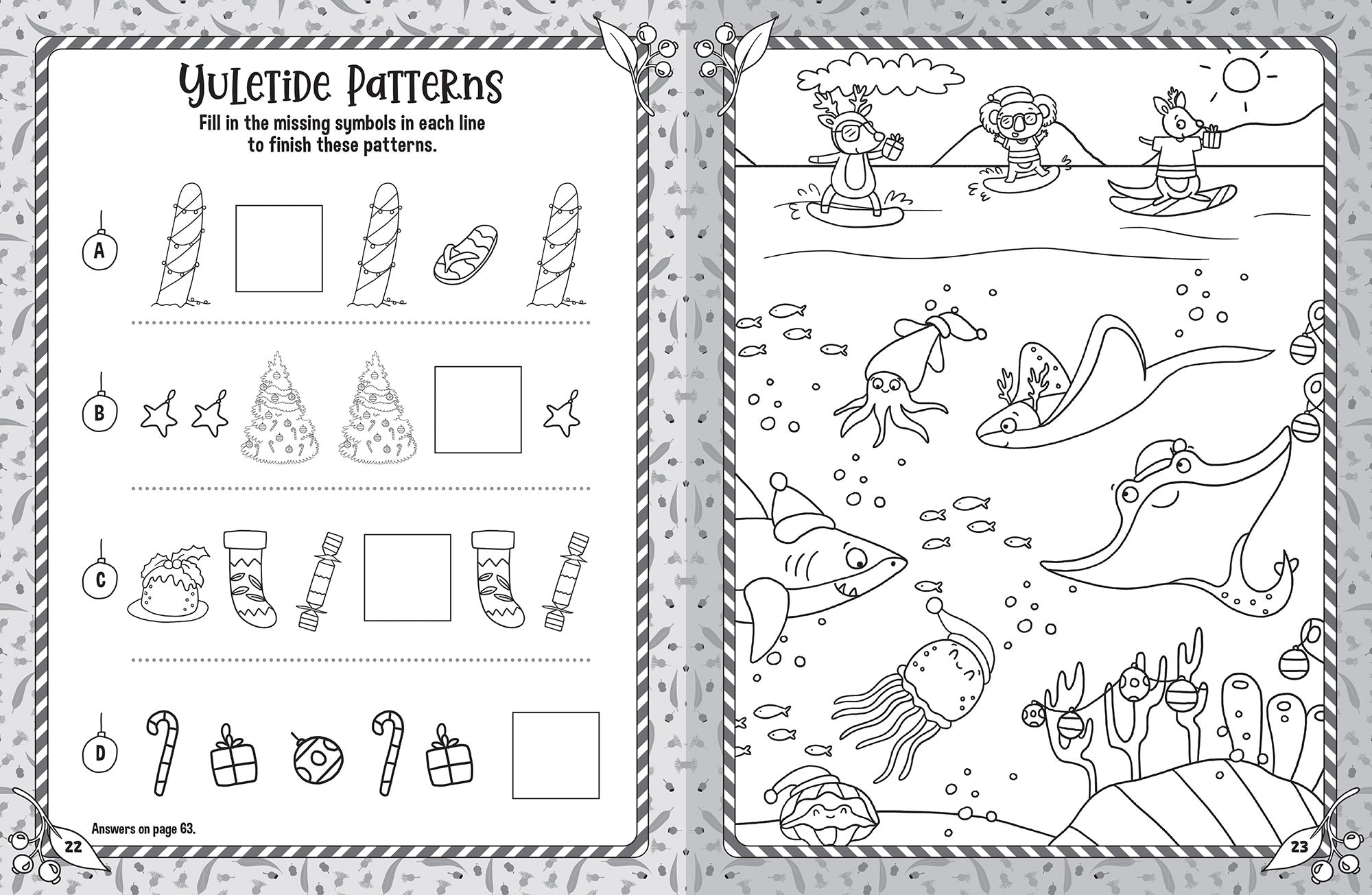 Aussie Christmas - Mega Colouring Book — inside page 2
