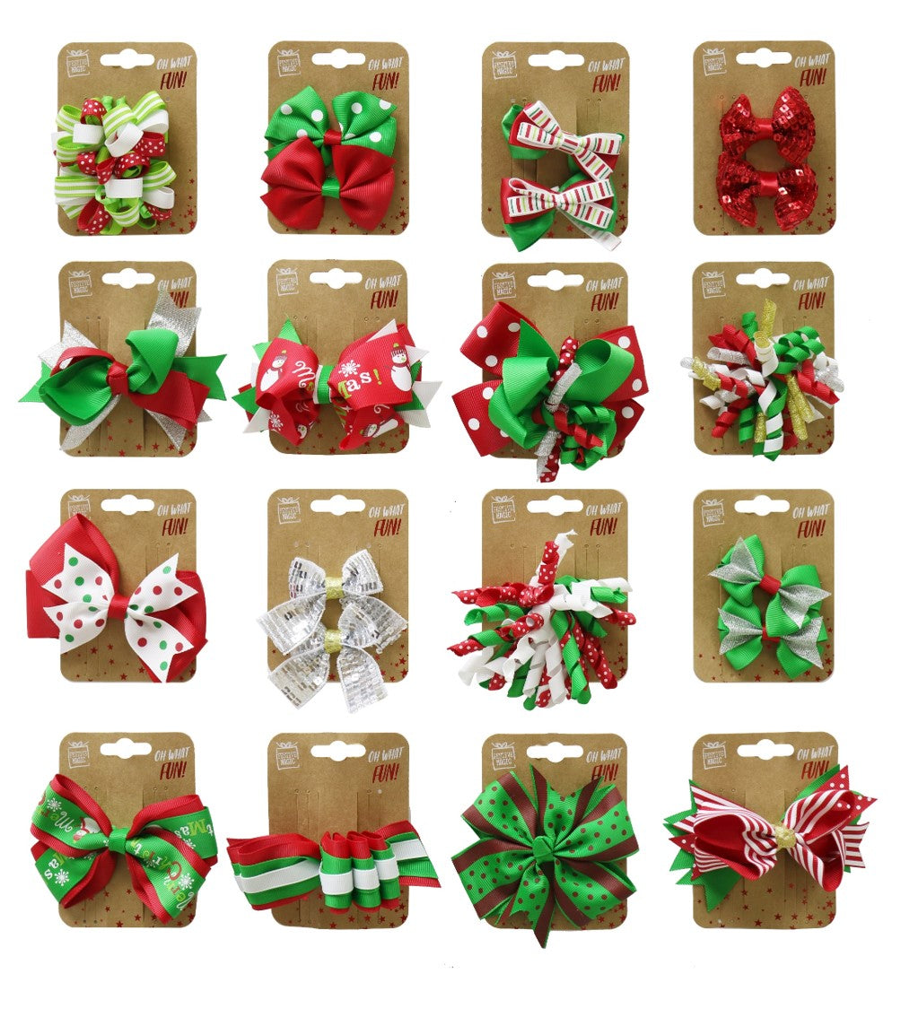 Hair Clip Christmas with Ribbon Mega Mix