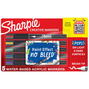 Sharpie Creative Acrylic Markers (Brush Tip) - Assorted Colours (Pack of 5)