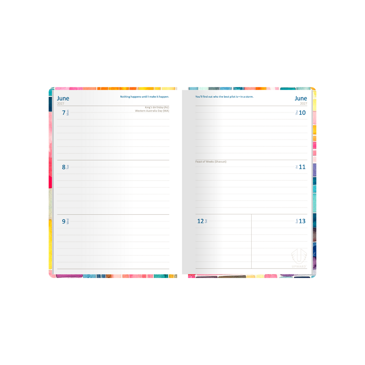 Upward Fashion 2027 Diary (B6, Week to View) - Pin Stripe - view 3