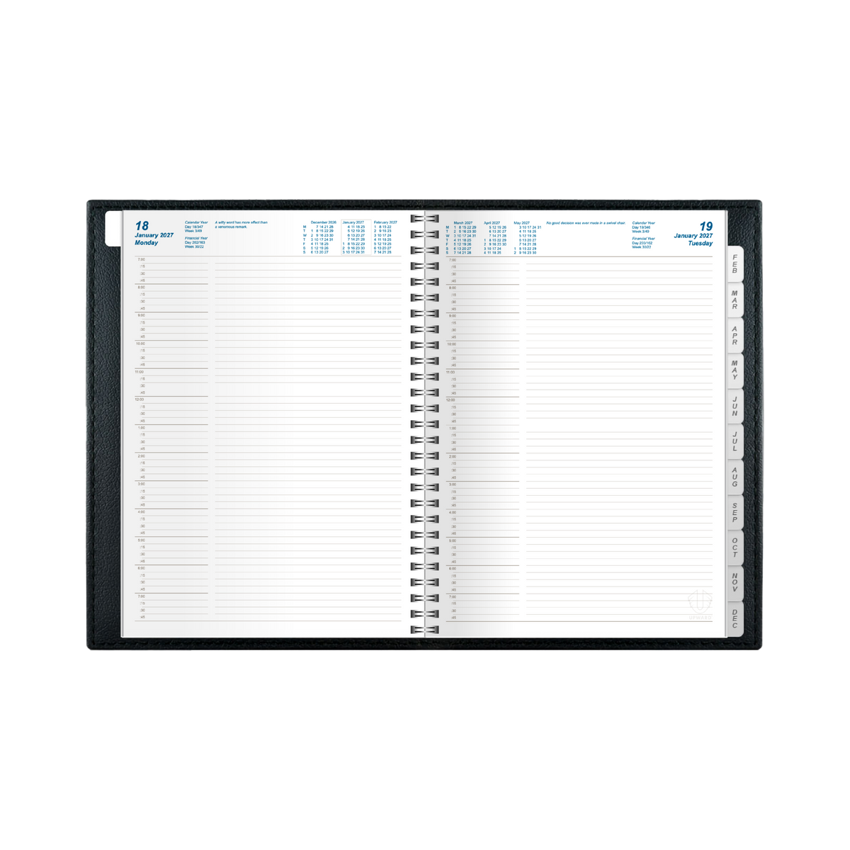 Upward Nobel 2027 Diary (A4, Day to a Page) - Black - view 2