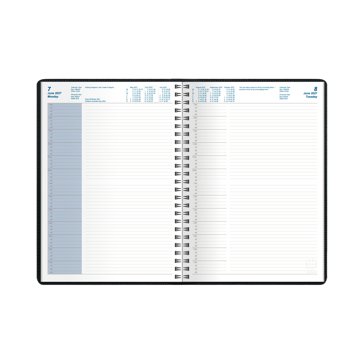Upward Superior 2027 Diary (A4, Day to a Page) - Black - view 2
