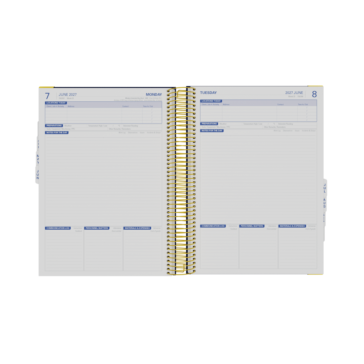 Collins 2027 Site Diary (A4, Day to a Page) - Navy - view 4