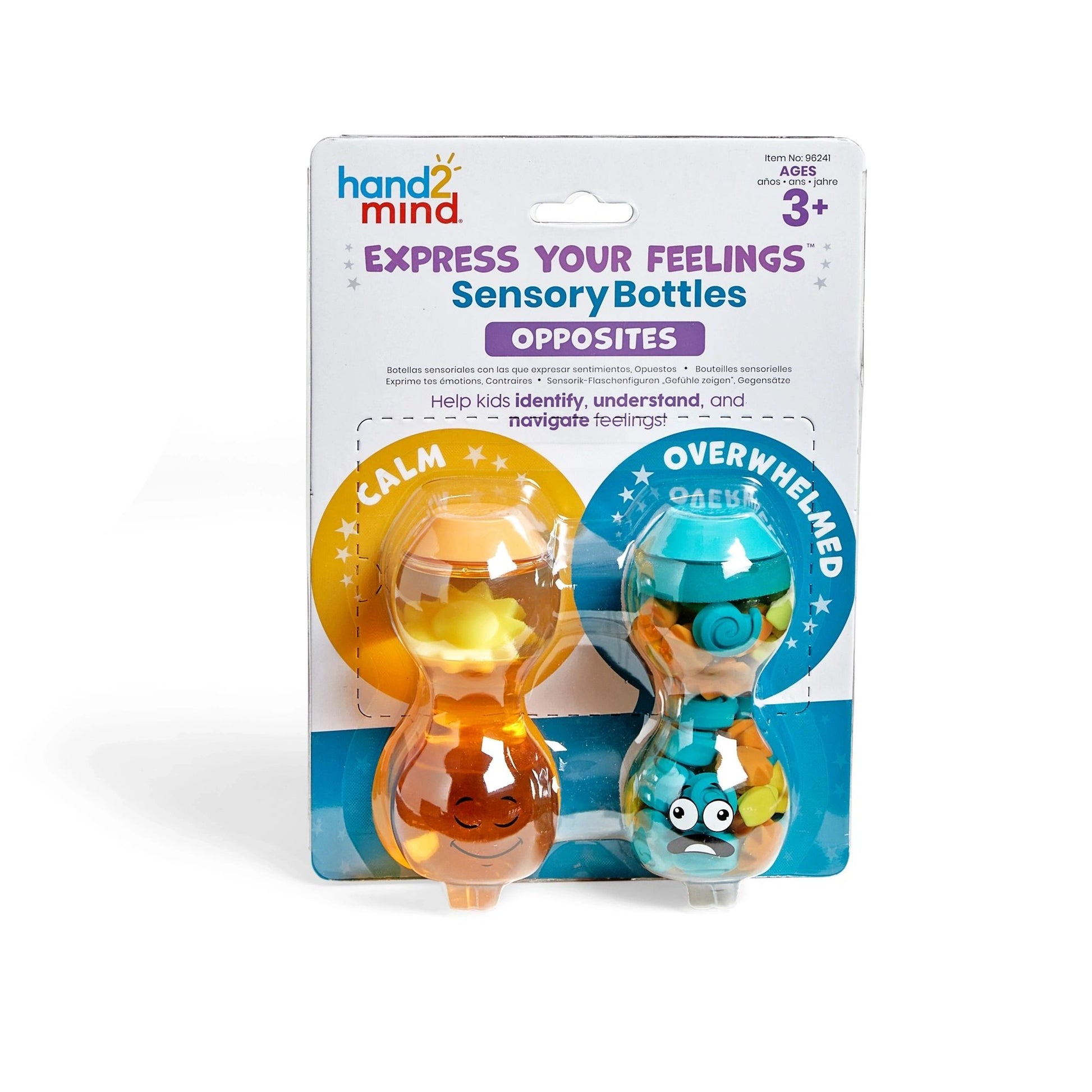 Express Your Feelings™ Sensory Bottles, Opposites: Overwhelmed and Calm