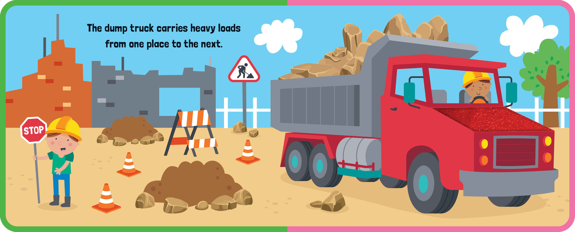 Foam Touch & Feel Book - Trucks & Diggers — inside page 2