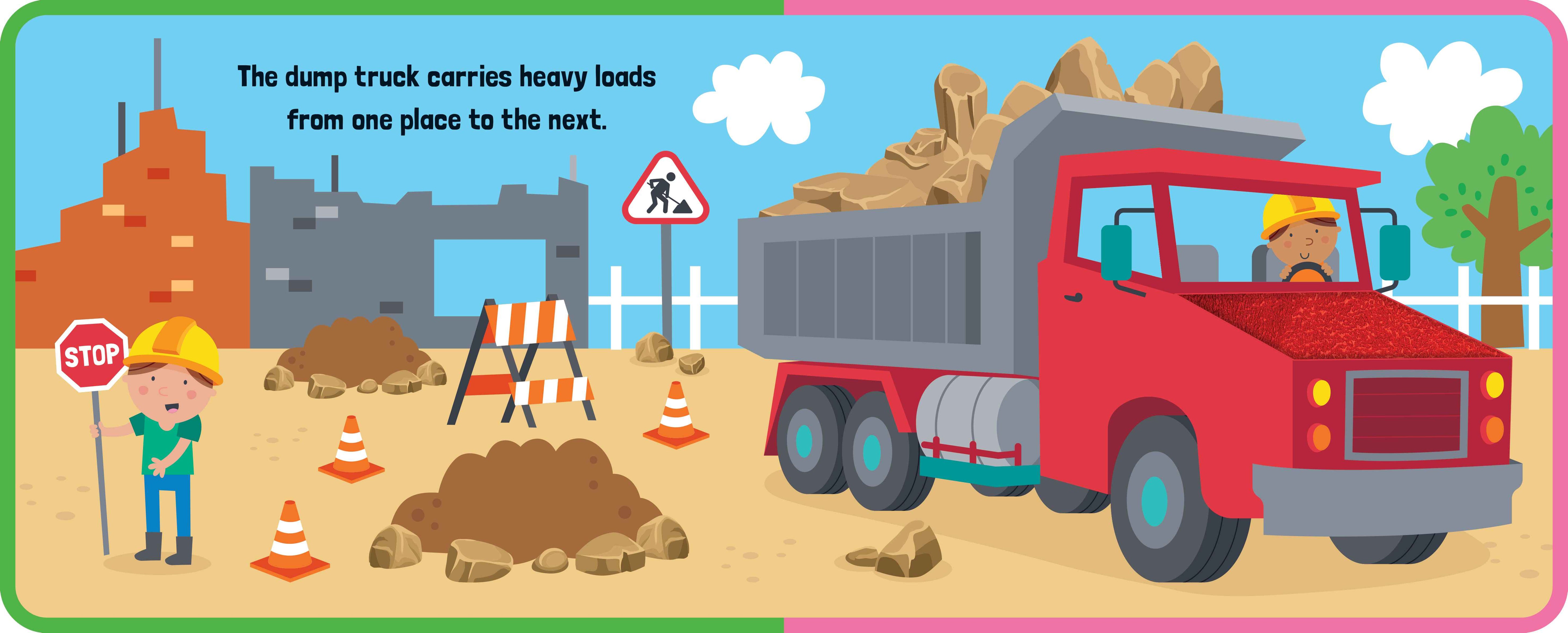 Foam Touch & Feel Book - Trucks & Diggers — inside page 2