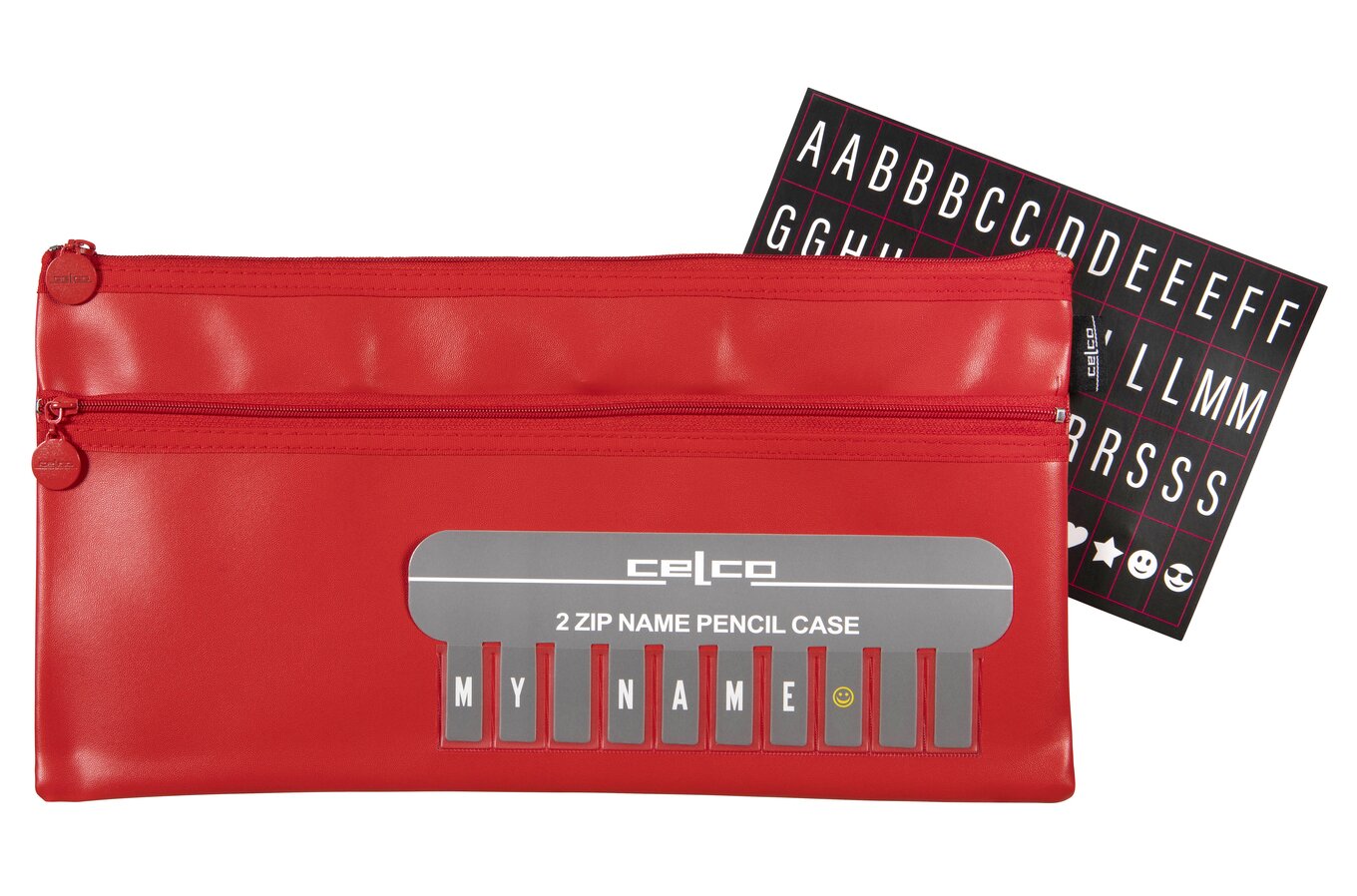 Celco Large Pencil Case - 350 x 180mm, Red (Pack of 10)