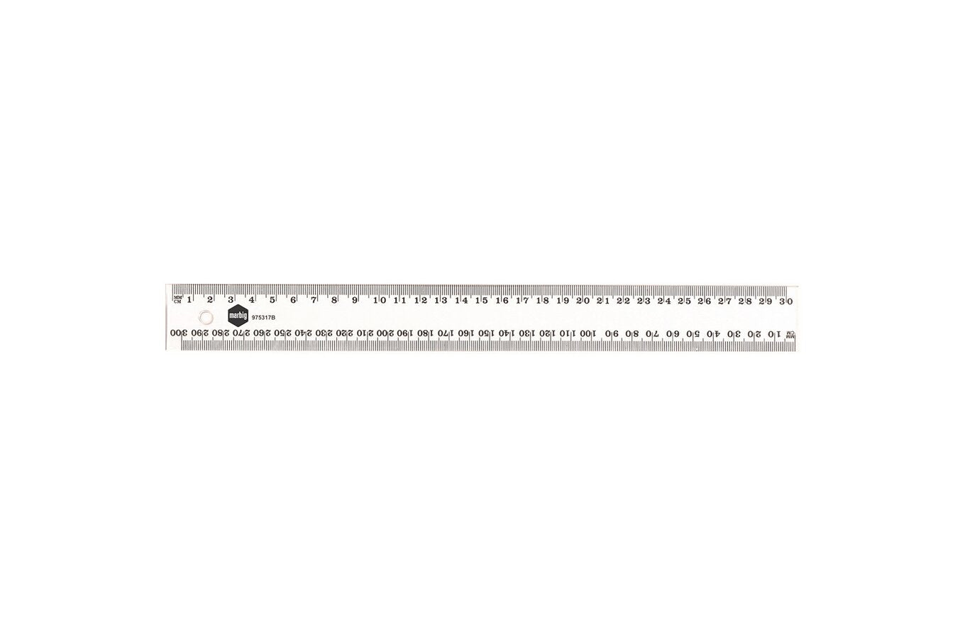 Marbig Clear Plastic Ruler - 30cm (Pack of 24)