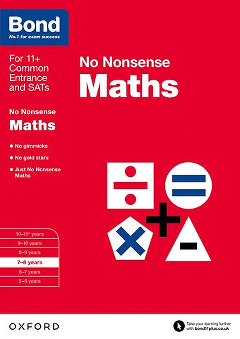 Bond Maths No Nonsense 7 to 8 cover