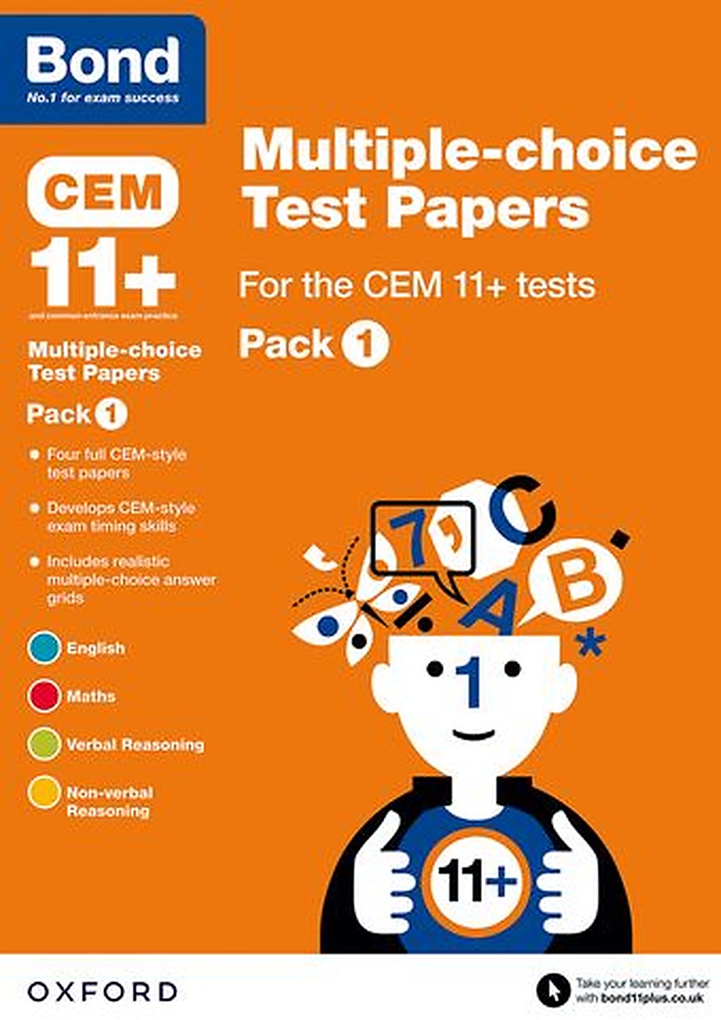 Bond 11+ Multiple choice Test Papers for the CEM 11+ Tests Pack 1 cover