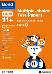 Bond 11+ Multiple choice Test Papers for the CEM 11+ Tests Pack 1 cover