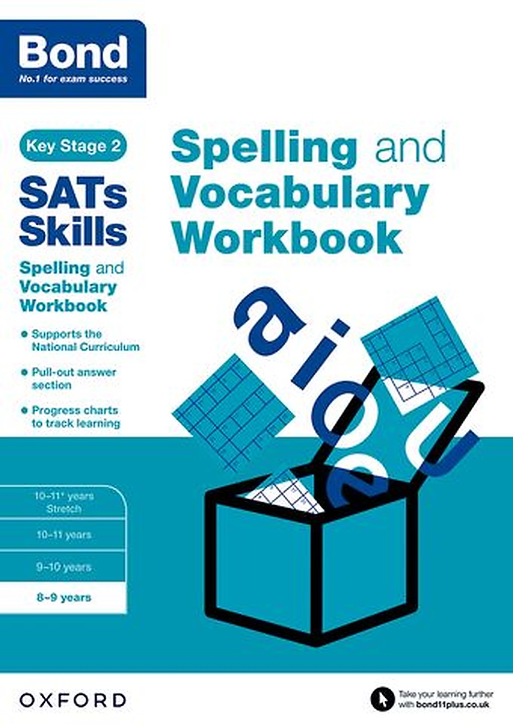 Bond SATs Skills Spelling and Vocabulary Workbook 8-9 years cover