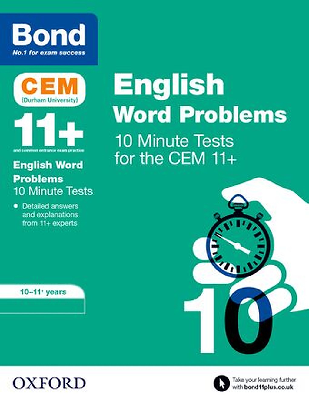 BOND 11+ CEM English Word Problems 10 Minute Tests 10-11 Years cover